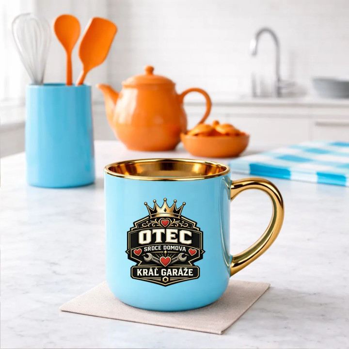 Otec - srdce domova, kráľ garáže – Elegantný hrnček na darček