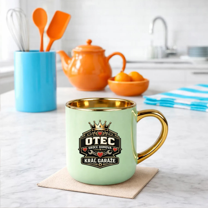 Otec - srdce domova, kráľ garáže – Elegantný hrnček na darček