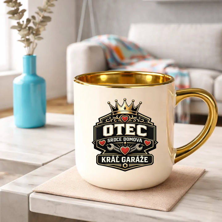 Otec - srdce domova, kráľ garáže – Elegantný hrnček na darček