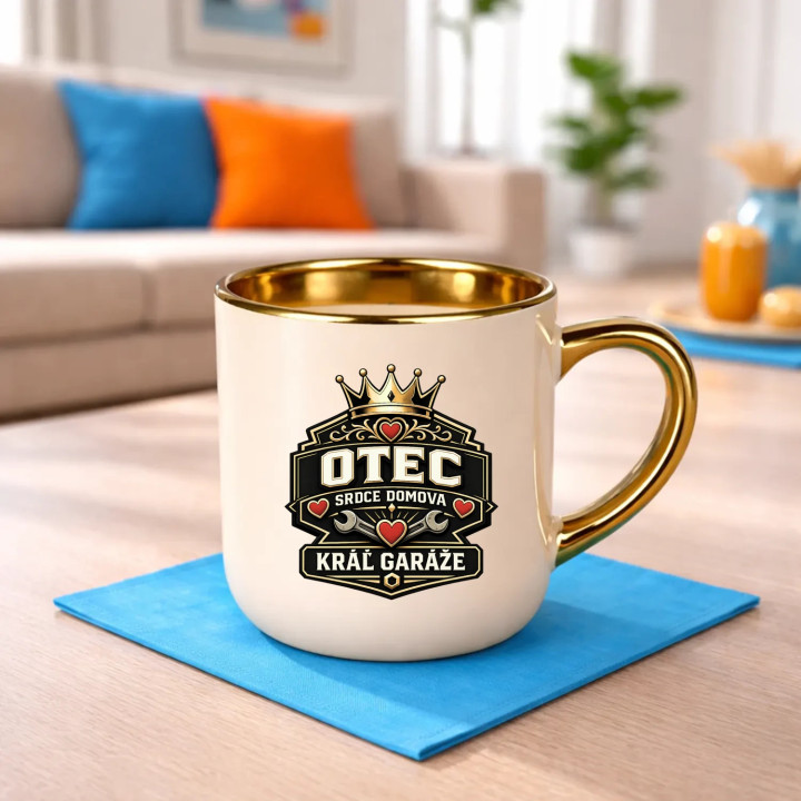 Otec - srdce domova, kráľ garáže – Elegantný hrnček na darček