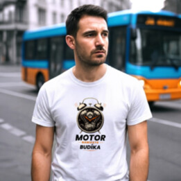 Motor namiesto budíka - pánske tričko s potlačou