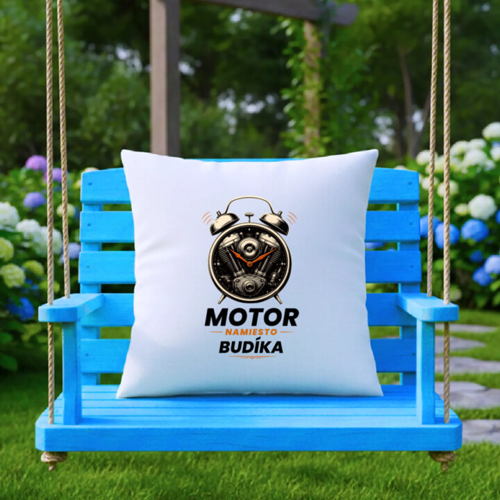 Motor namiesto budíka - vankúš s potlačou