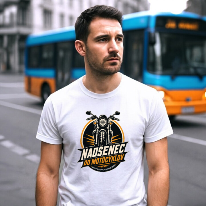 Nadšenec do motocyklov - pánske tričko s potlačou