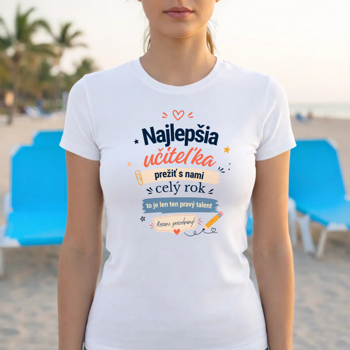 Najlepšia učiteľka - dámske tričko s potlačou
