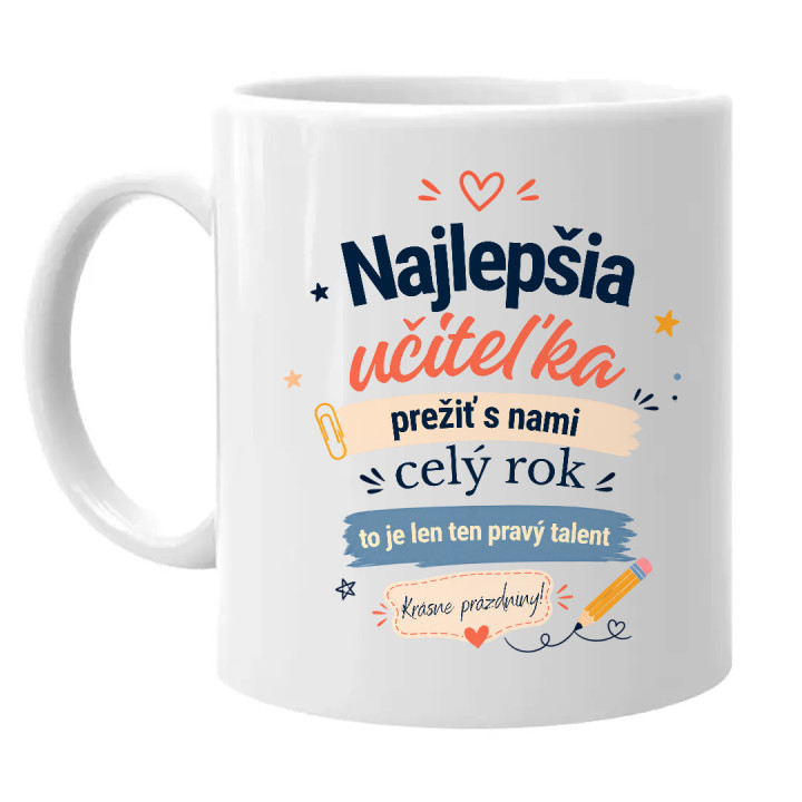Najlepšia učiteľka - keramický hrnček s potlačou