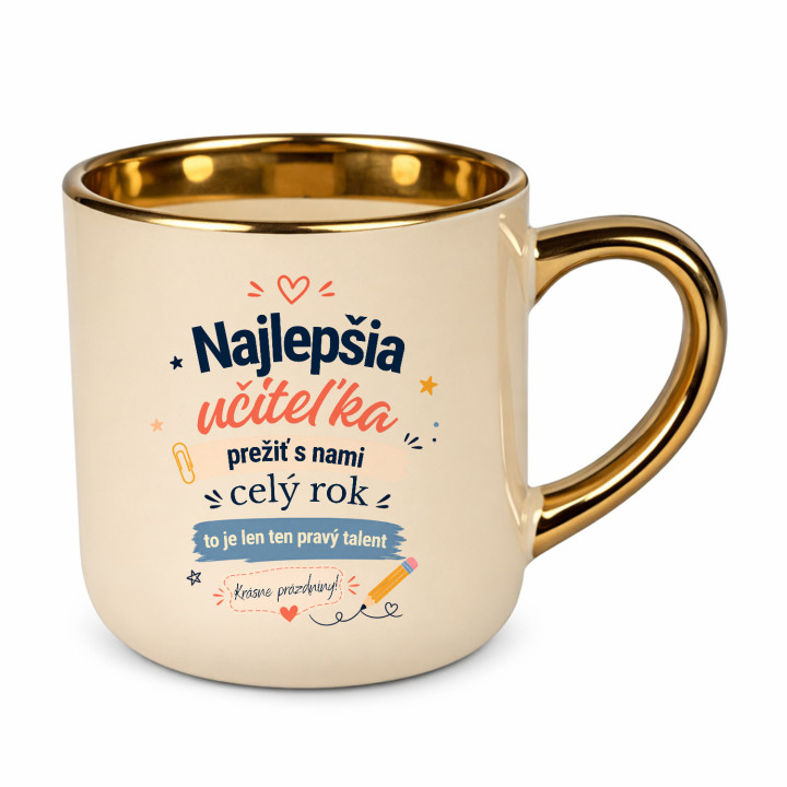 Najlepšia učiteľka – Elegantný hrnček na darček