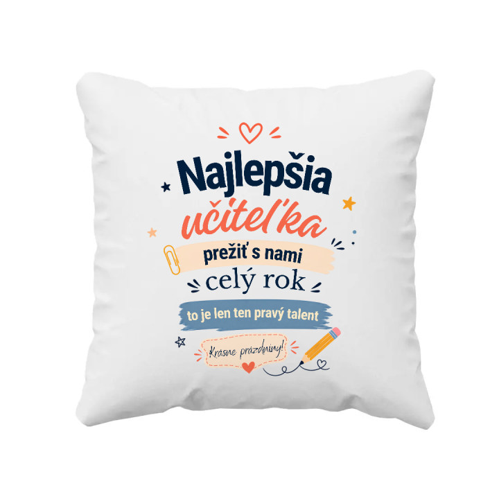 Najlepšia učiteľka - vankúš s potlačou