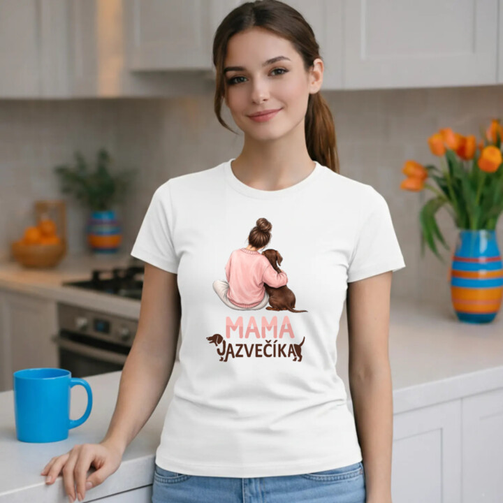 Dámske tričko Mama jazvečíka - pre milovníčky jazvečíkov