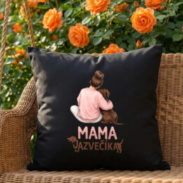 Čierny vankúš Mama jazvečíka - pre milovníčky jazvečíkov