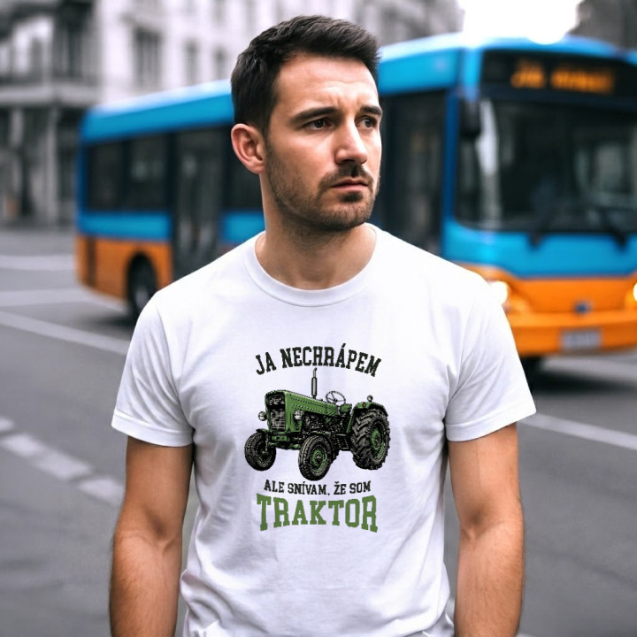 Pánske tričko Ja nechrápem ale snívam že som traktor