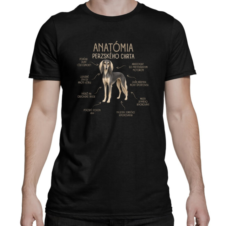 Anatómia perzského chrta - pánske tričko s potlačou