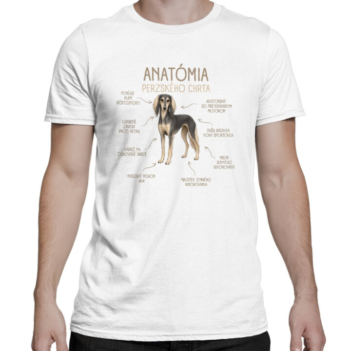 Anatómia perzského chrta - pánske tričko s potlačou