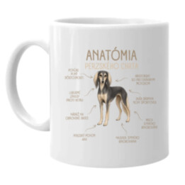 Anatómia perzského chrta - keramický hrnček s potlačou