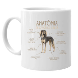 Anatómia perzského chrta - keramický hrnček s potlačou