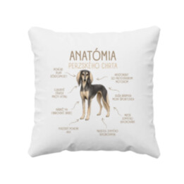Anatómia perzského chrta - vankúš s potlačou