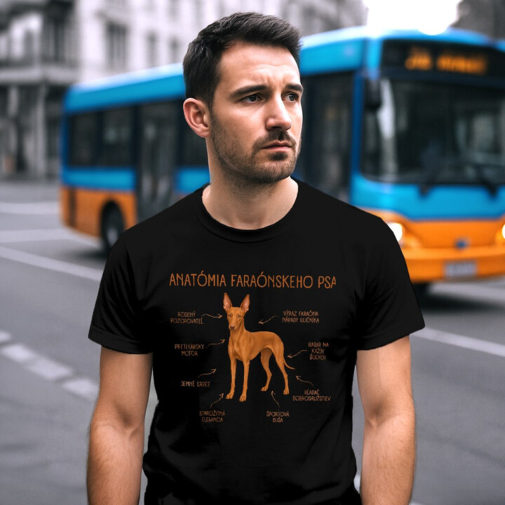 Anatómia faraónskeho psa - pánske tričko s potlačou
