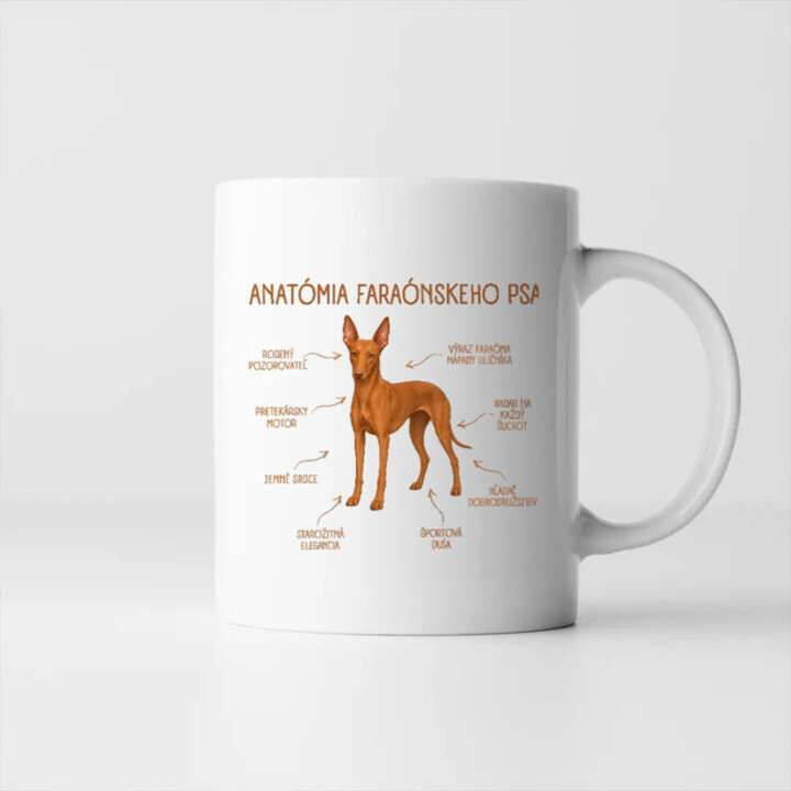 Anatómia faraónskeho psa - keramický hrnček s potlačou