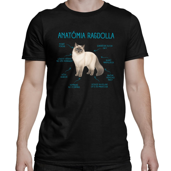 Anatómia ragdolla - pánske tričko s potlačou