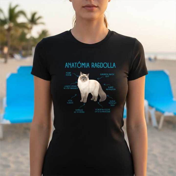 Anatómia ragdolla - dámske tričko s potlačou