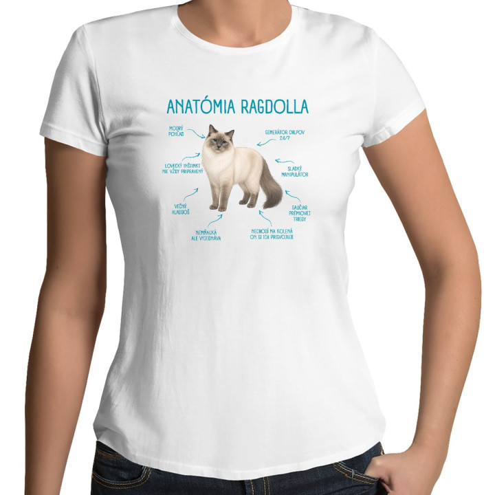 Anatómia ragdolla - dámske tričko s potlačou