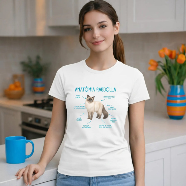Anatómia ragdolla - dámske tričko s potlačou