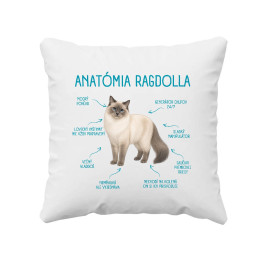 Anatómia ragdolla - vankúš s potlačou