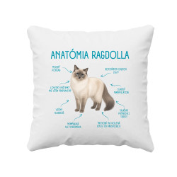 Anatómia ragdolla - vankúš s potlačou