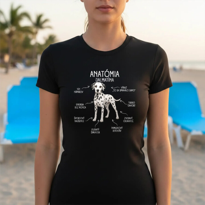 Anatómia dalmatína - dámske tričko s potlačou