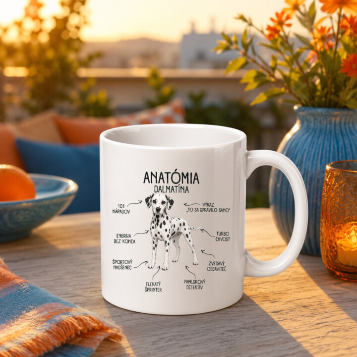 Anatómia dalmatína - keramický hrnček s potlačou