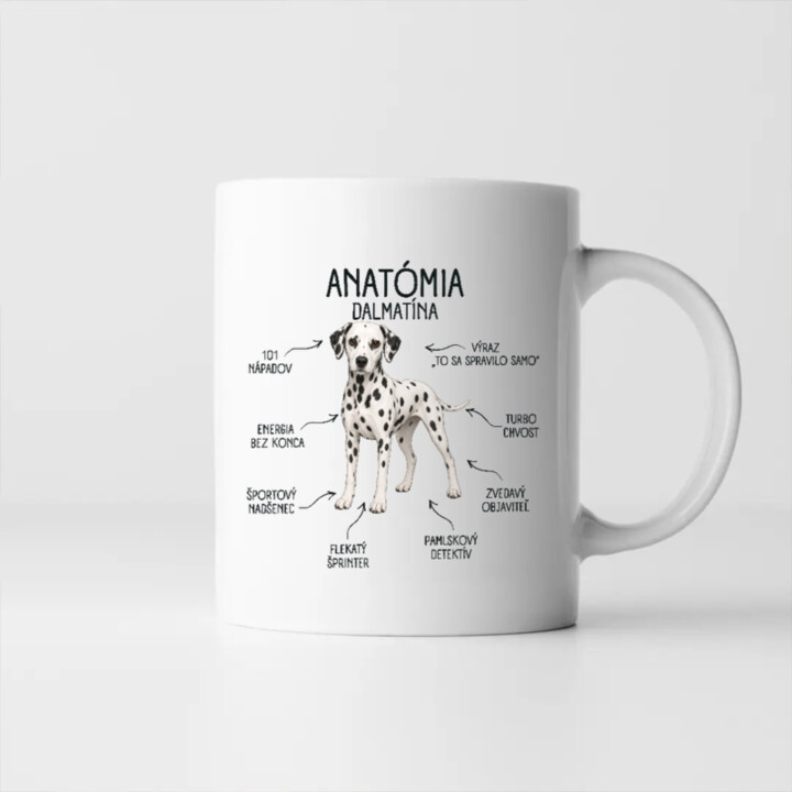 Anatómia dalmatína - keramický hrnček s potlačou