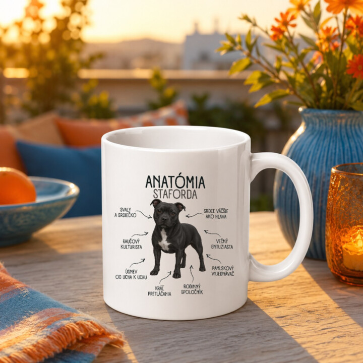 Anatómia staforda - keramický hrnček s potlačou