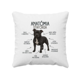 Anatómia staforda - vankúš s potlačou