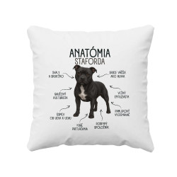 Anatómia staforda - vankúš s potlačou