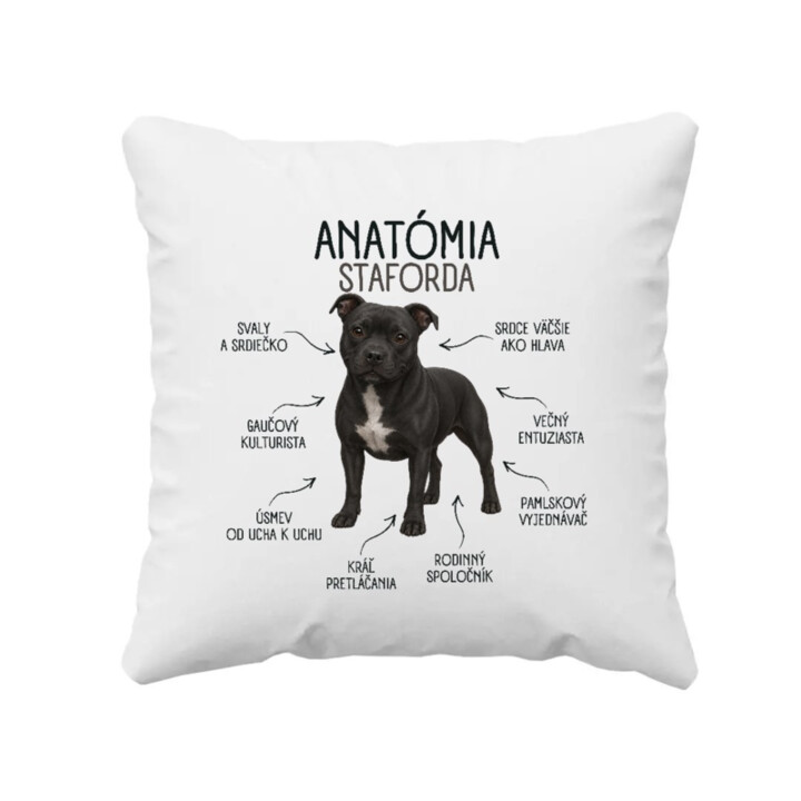 Anatómia staforda - vankúš s potlačou