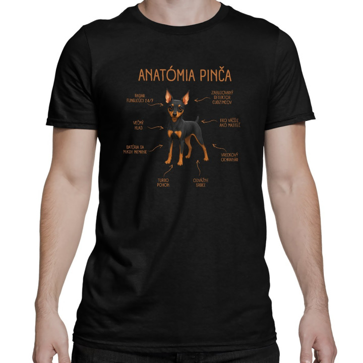 Anatómia pinča - pánske tričko s potlačou