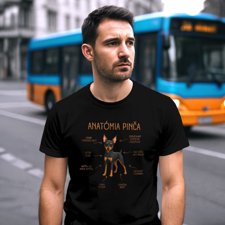 Anatómia pinča - pánske tričko s potlačou