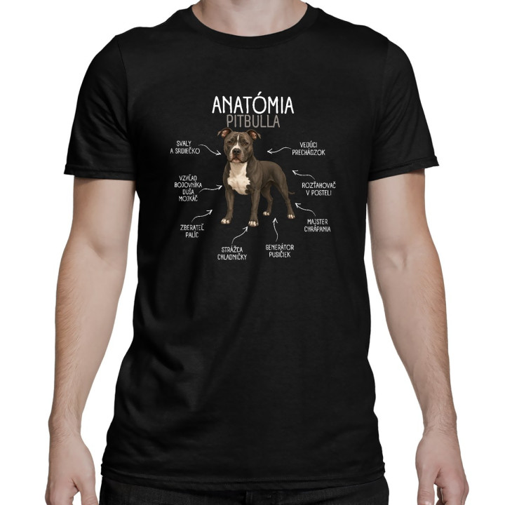Anatómia pitbulla - pánske tričko s potlačou