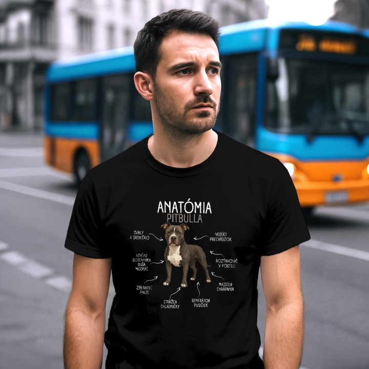 Anatómia pitbulla - pánske tričko s potlačou