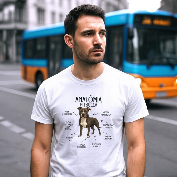 Anatómia pitbulla - pánske tričko s potlačou