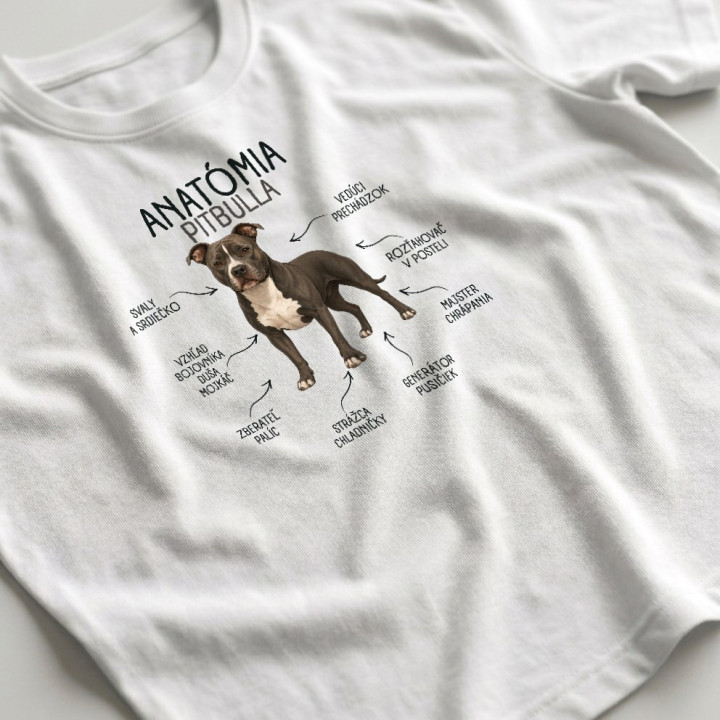 Anatómia pitbulla - pánske tričko s potlačou