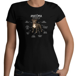 Anatómia pitbulla - dámske tričko s potlačou