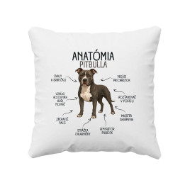 Anatómia pitbulla - vankúš s potlačou