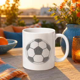 Futbalová lopta z bodiek - deň bodky - keramický hrnček s potlačou