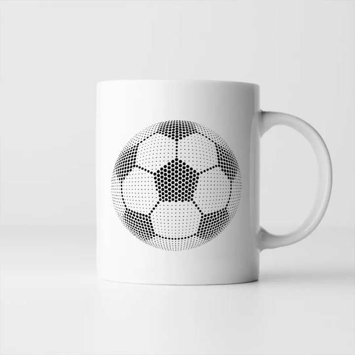 Futbalová lopta z bodiek - deň bodky - keramický hrnček s potlačou