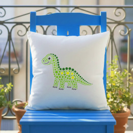 Dinosaurus z bodiek - deň bodky - vankúš s potlačou