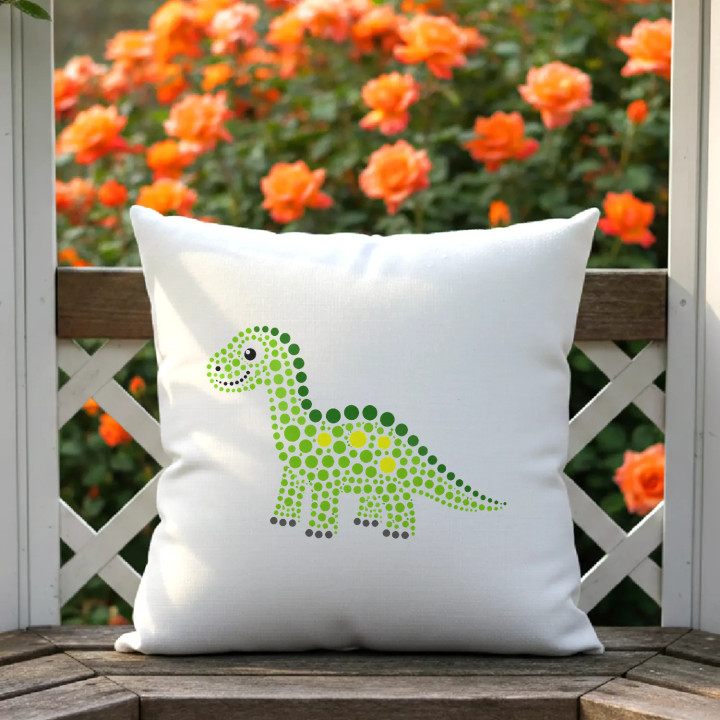 Dinosaurus z bodiek - deň bodky - vankúš s potlačou