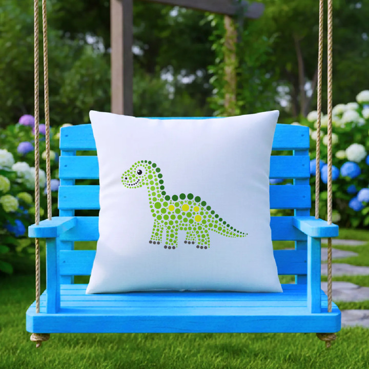Dinosaurus z bodiek - deň bodky - vankúš s potlačou