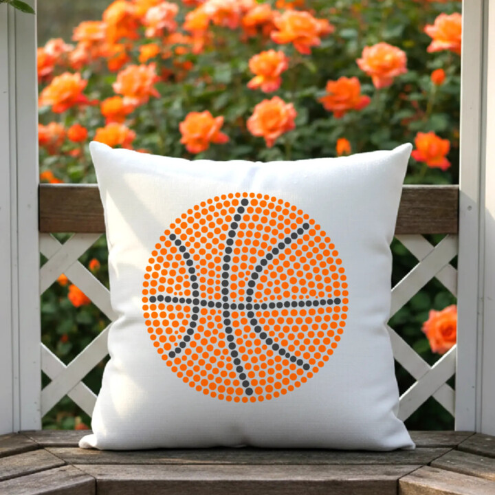 Basketbalová lopta z bodiek - deň bodky - vankúš s potlačou
