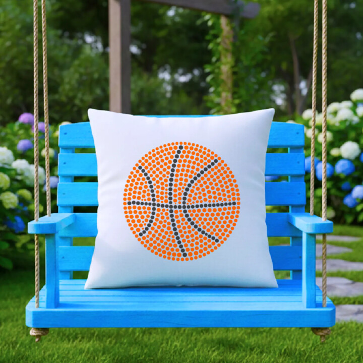 Basketbalová lopta z bodiek - deň bodky - vankúš s potlačou