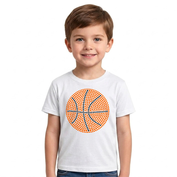 Basketbalová lopta z bodiek - deň bodky - detské tričko s potlačou
